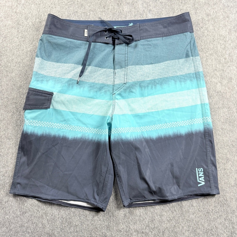 Vans Board Shorts Cargo Shorts Mens 34 Blue 9 Inseam Quick Dry Surf Swim Beach